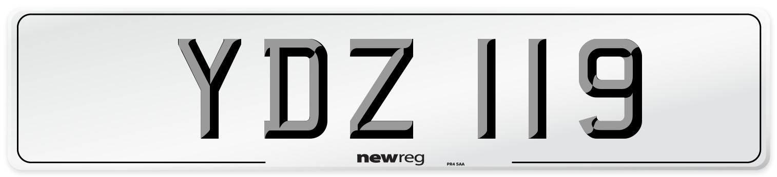 YDZ 119 Number Plate from New Reg